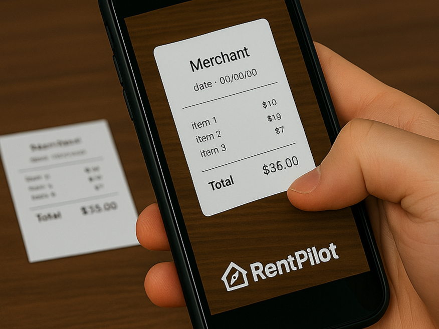 AI Receipt Scanner interface showing receipt analysis
